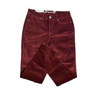 Women’s Seven7 Jeans Velvet Tummy Less Skinny Pants Size 12 Burgundy Stretch